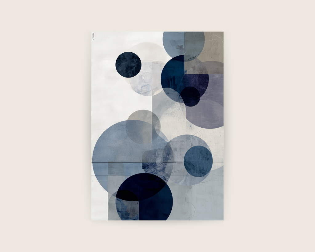 Circles in blue no.3 Print