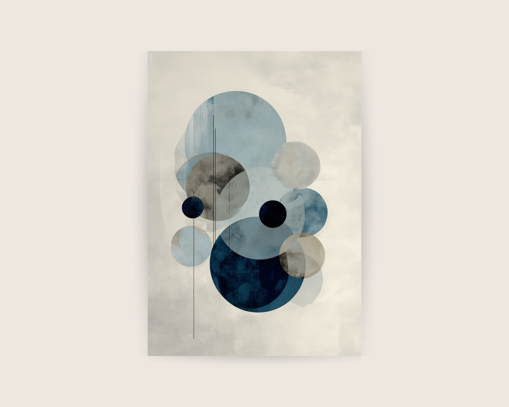 Circles in blue no.2 Print