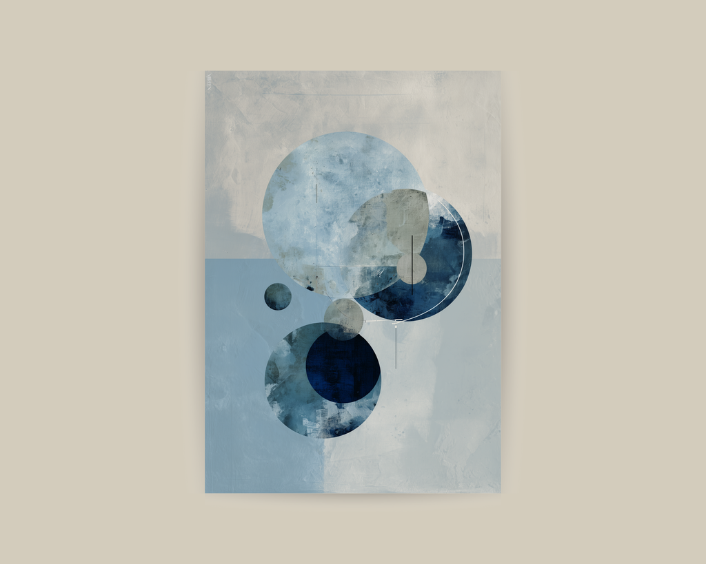 Circles in Blue No.1 Poster
