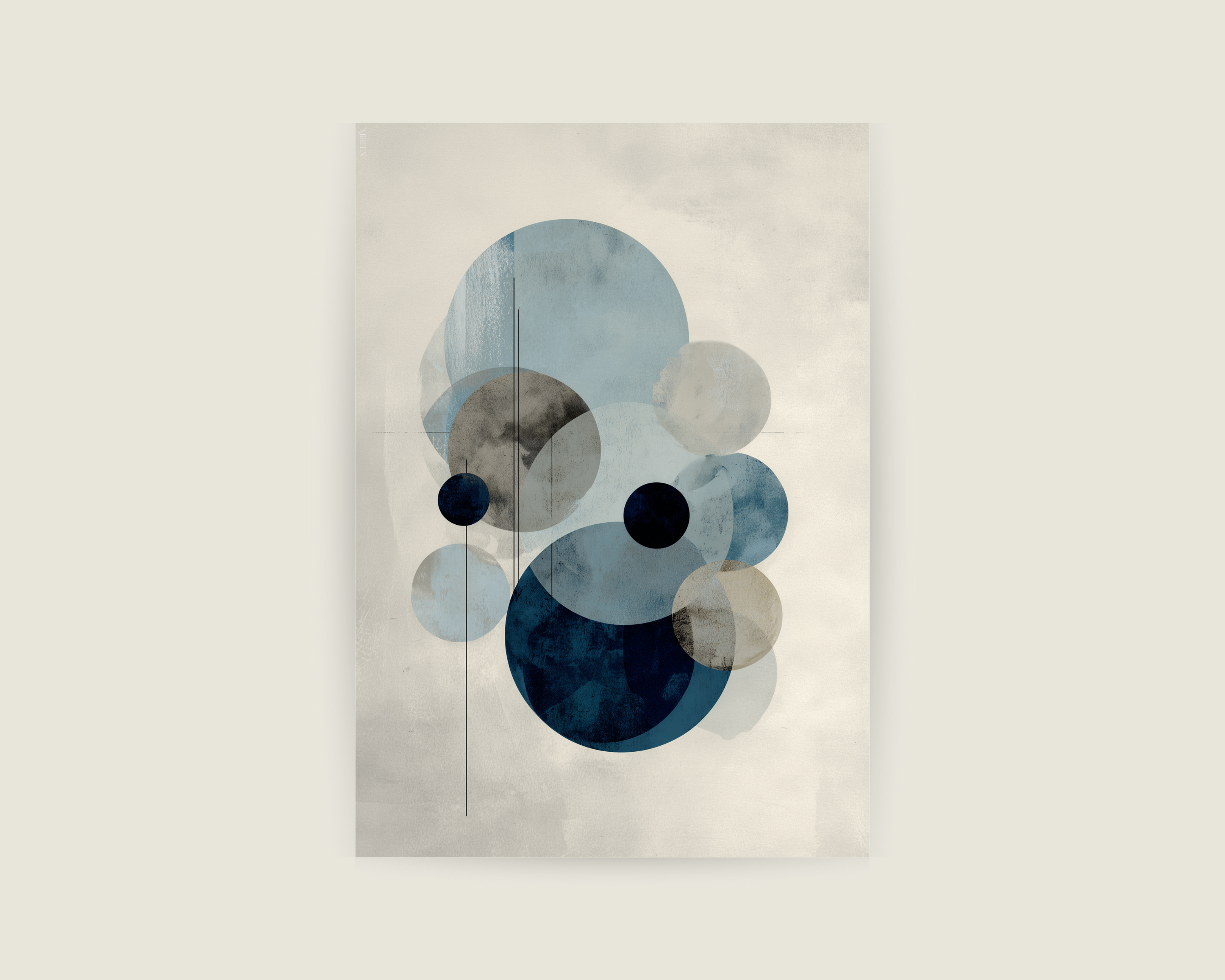 Circles in blue no.2 poster