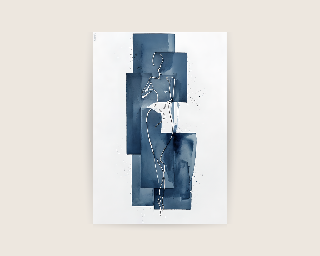 Blue contours No.1 Print