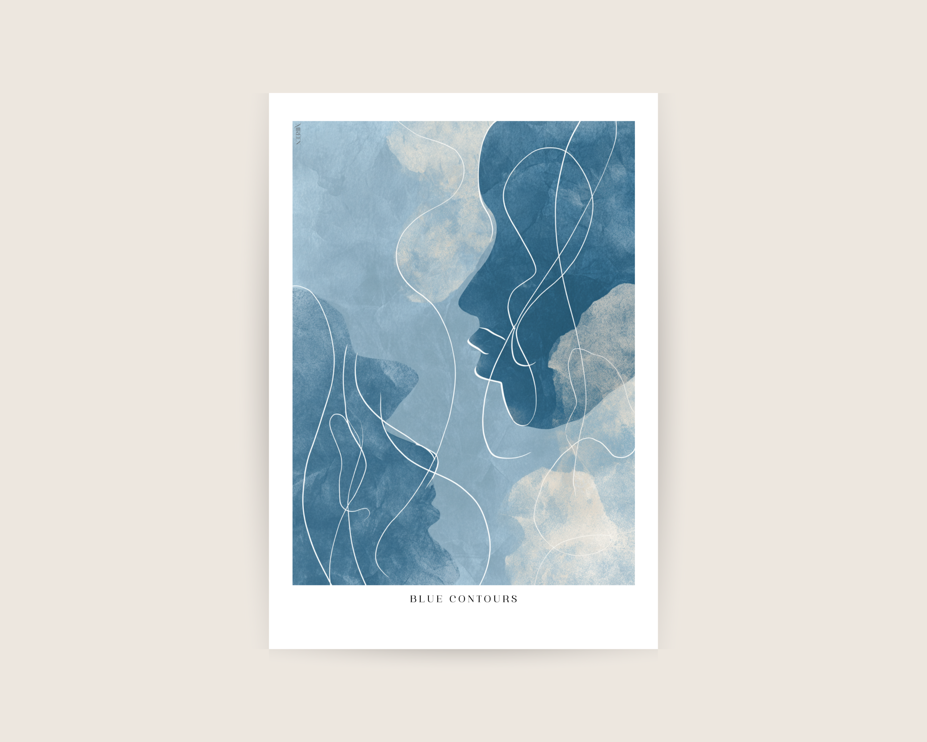 Blue contours No.5 Print