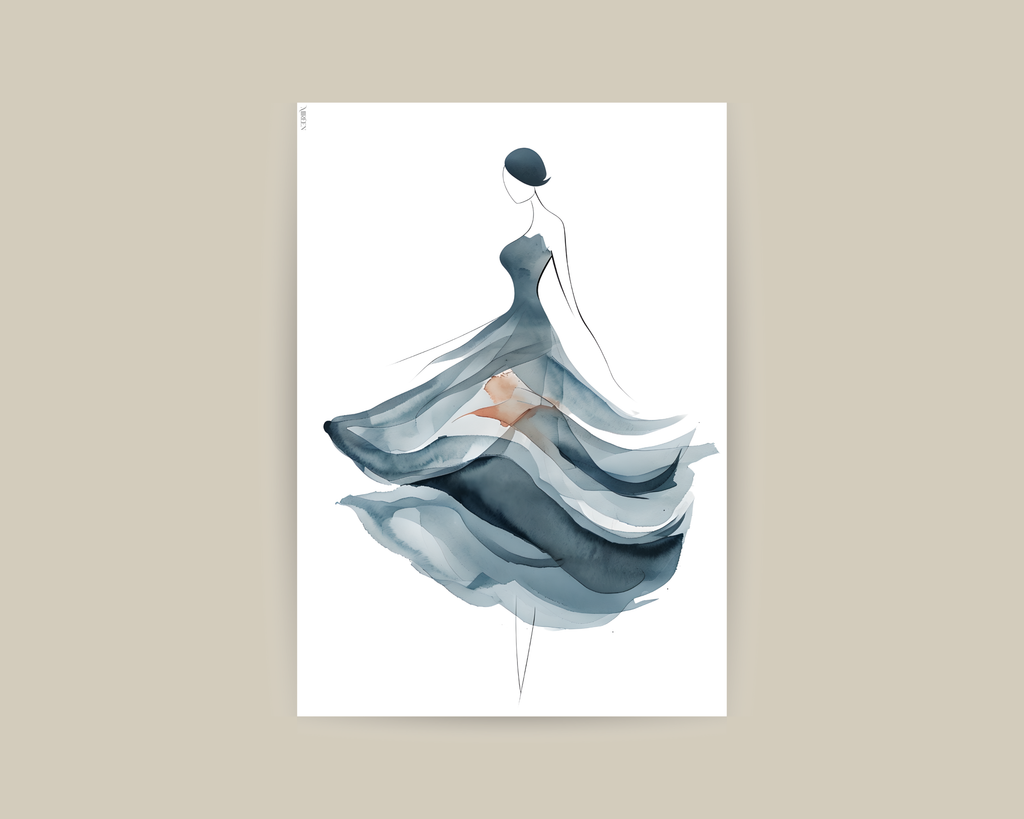 Blue contours No.3 Poster