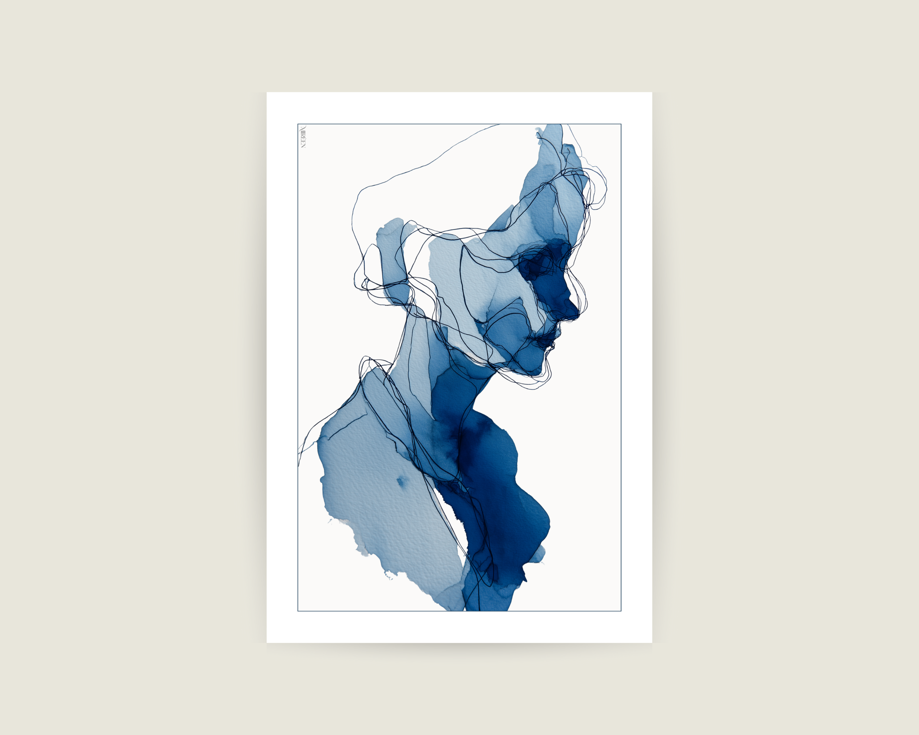 Blue contours NO.4 Print