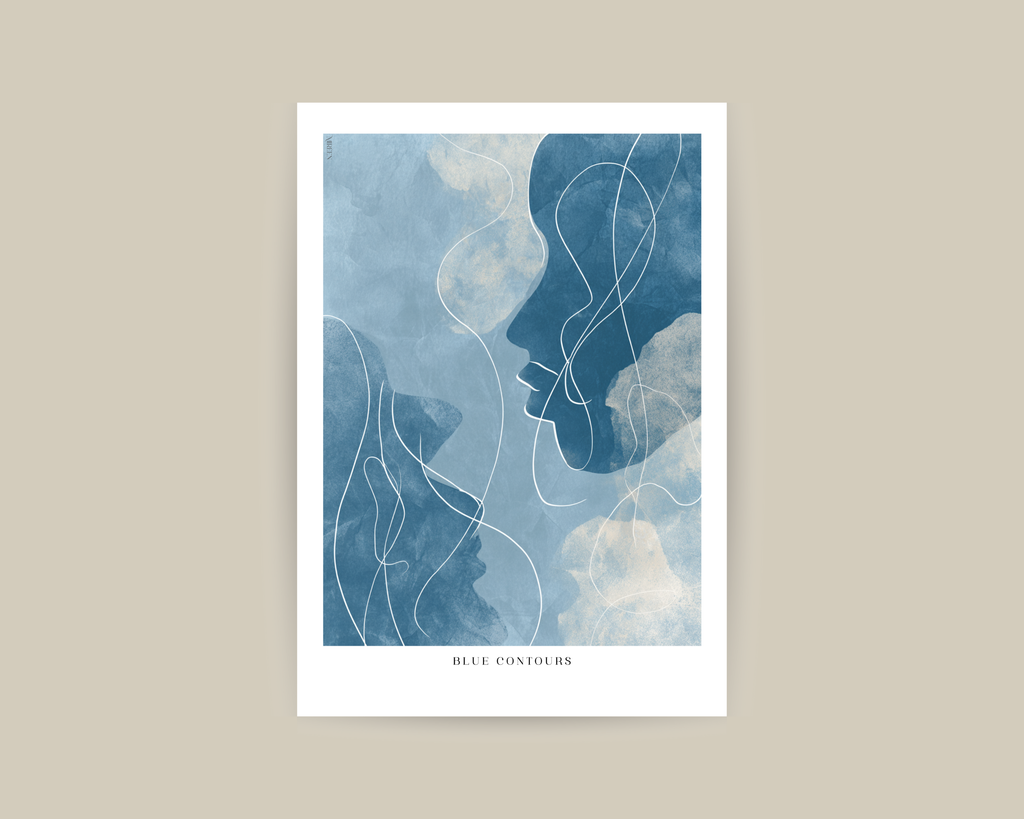 Blue contours No.5 Poster