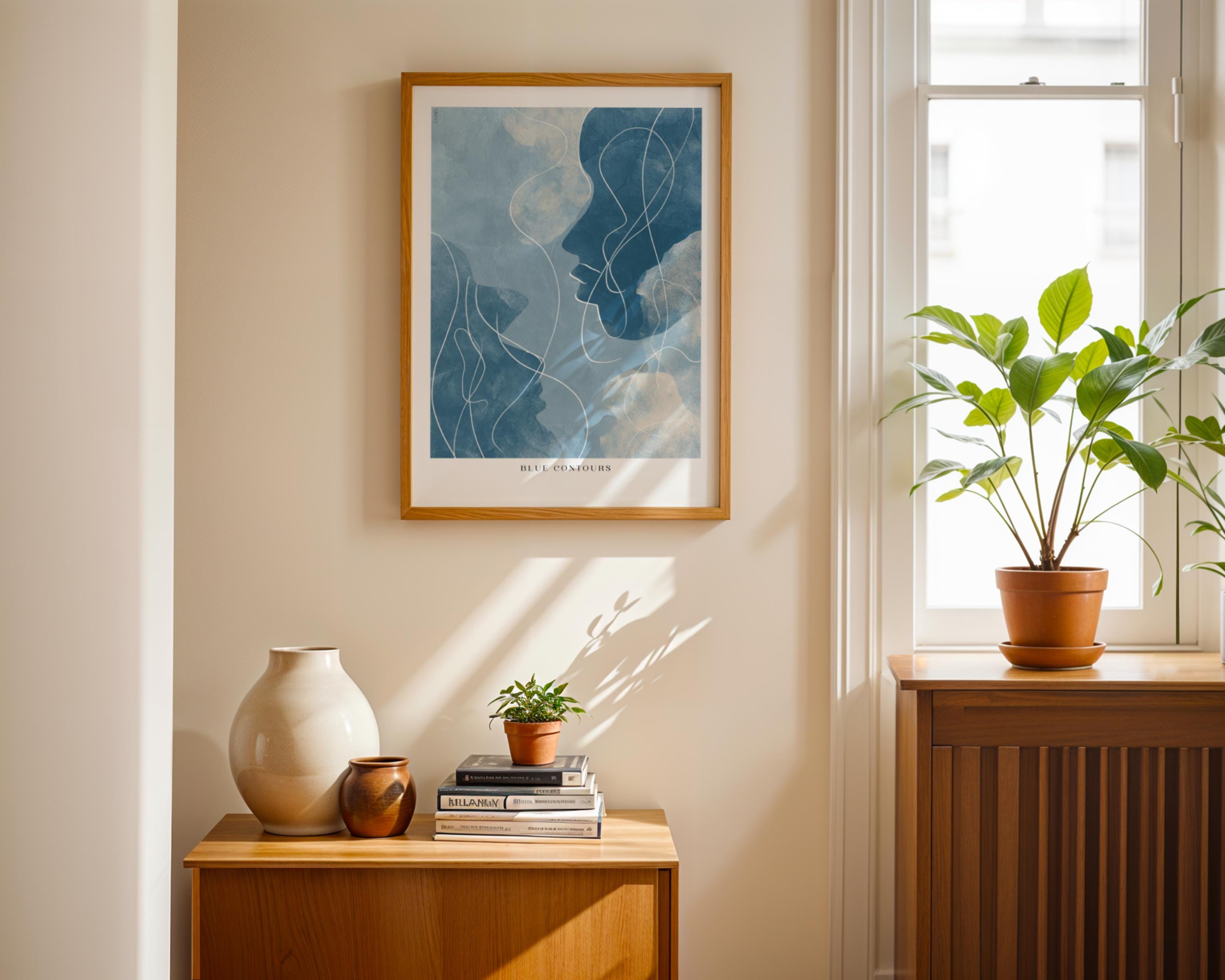 Blue contours No.5 Print