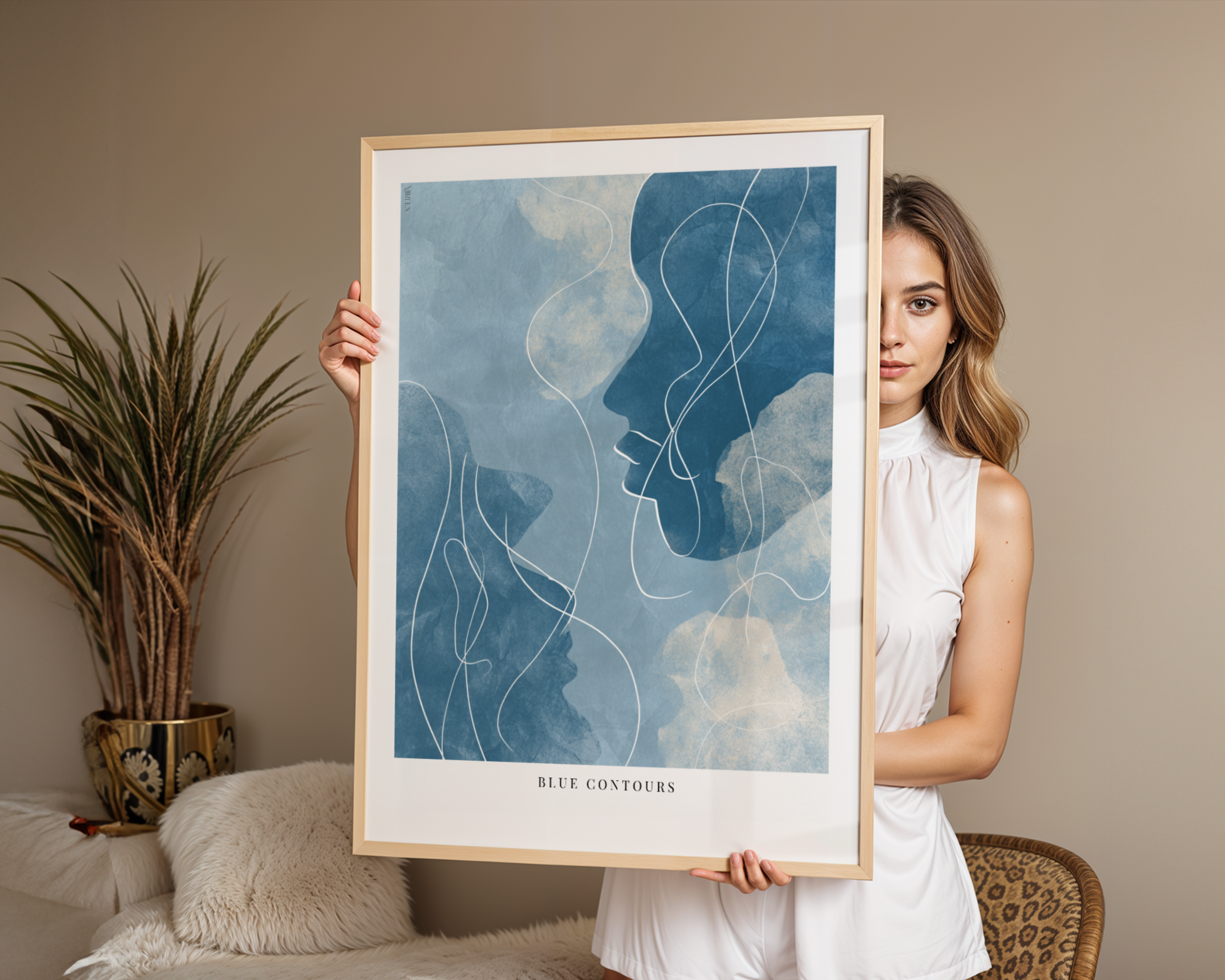 Blue Contours NO.5 Print