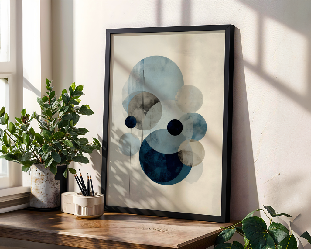 Circles in blue no.2 Print