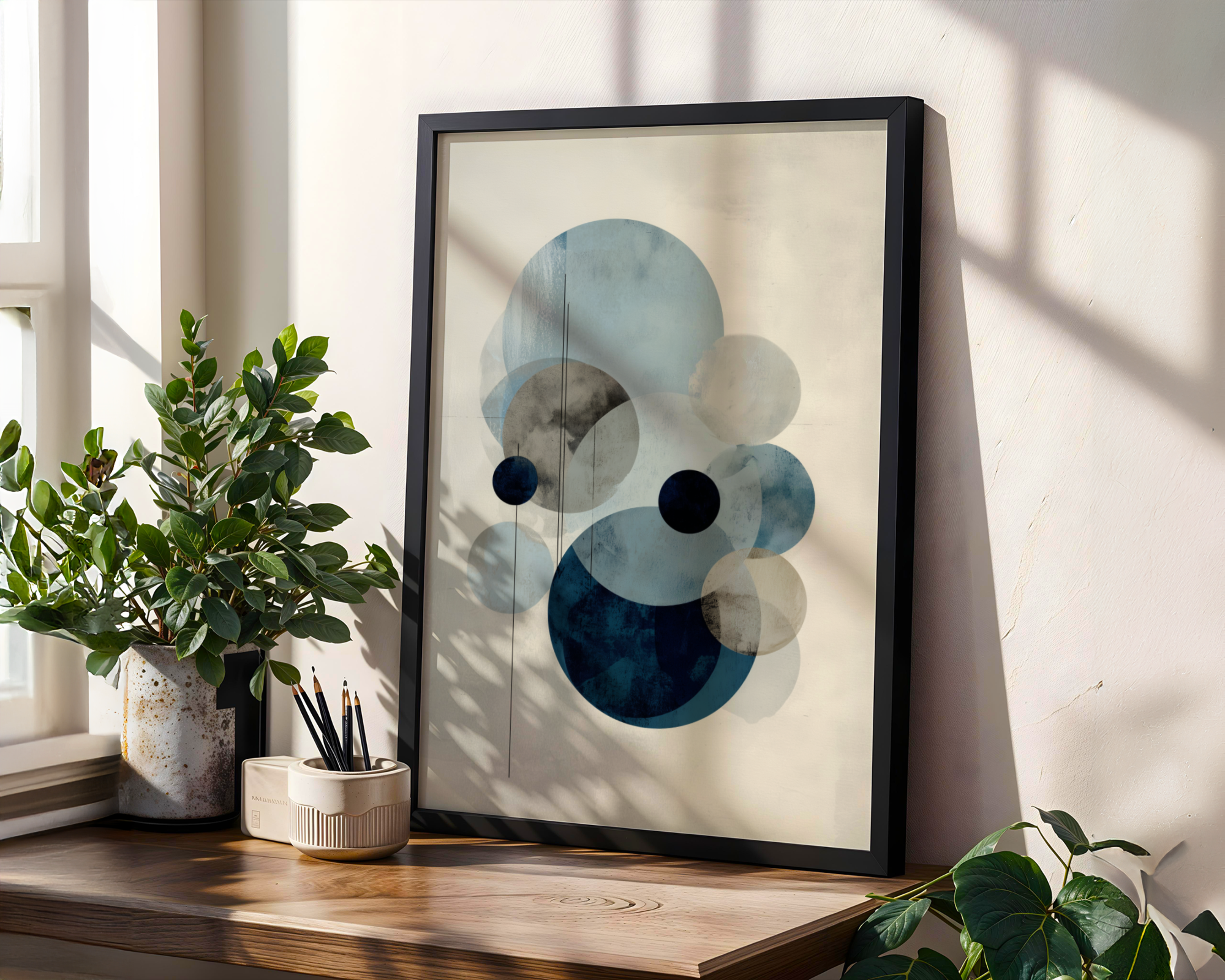 Circles in blue no.2 Print