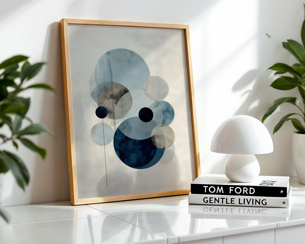 Circles in blue no.2 Print