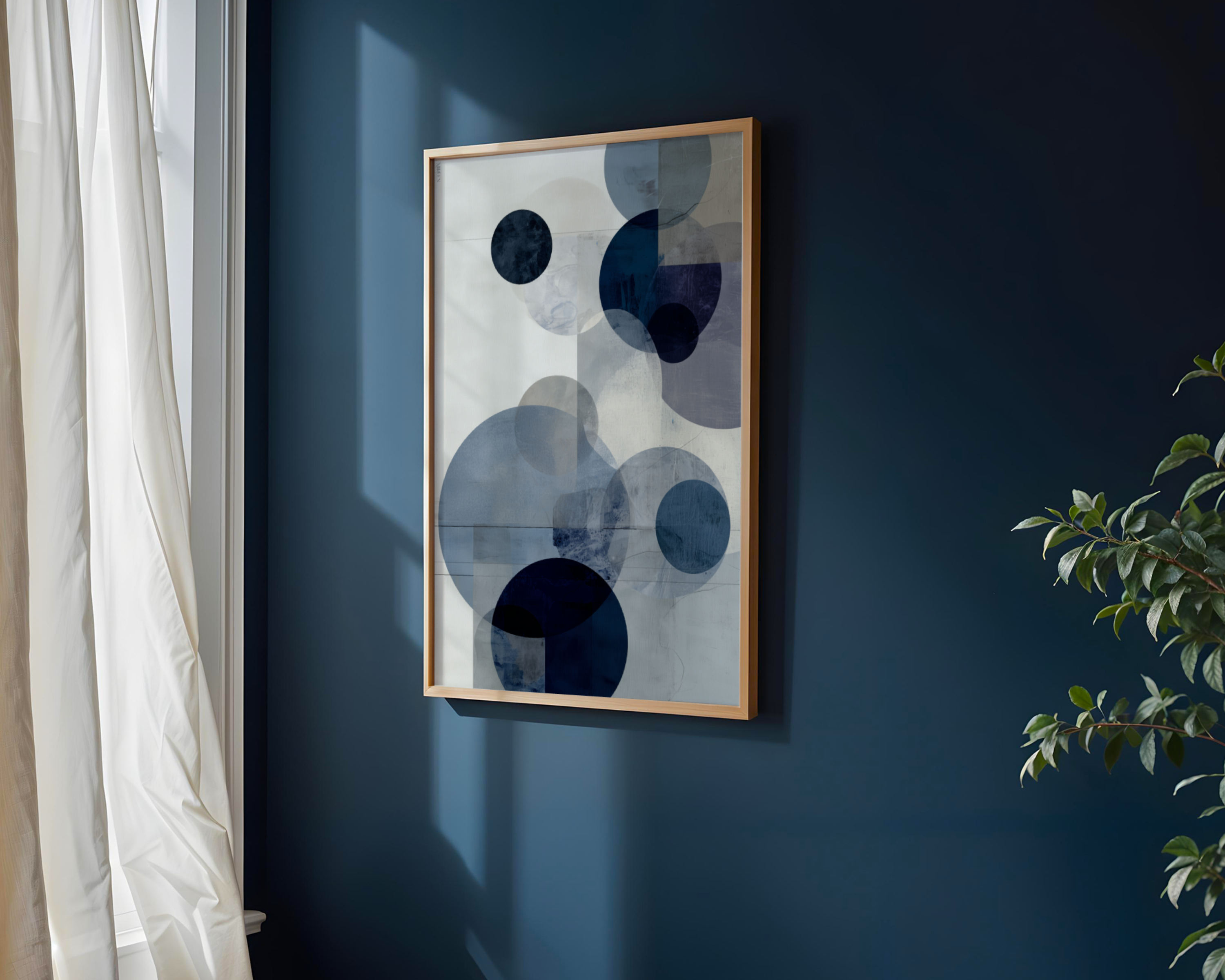 Circles in blue no.3 Print