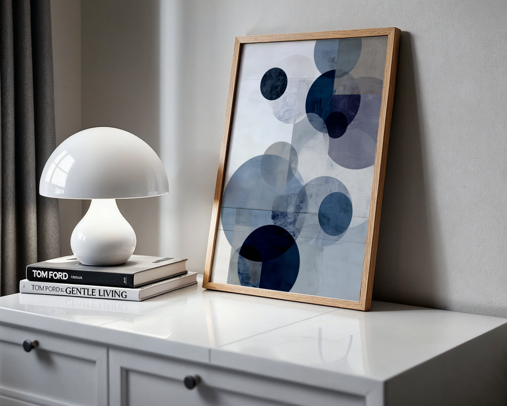 Circles in blue no.3 Print
