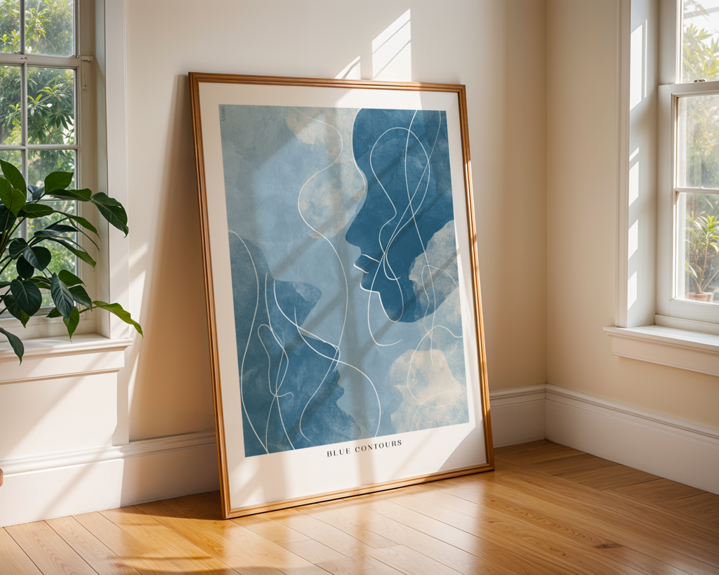 Blue Contours NO.5 Print