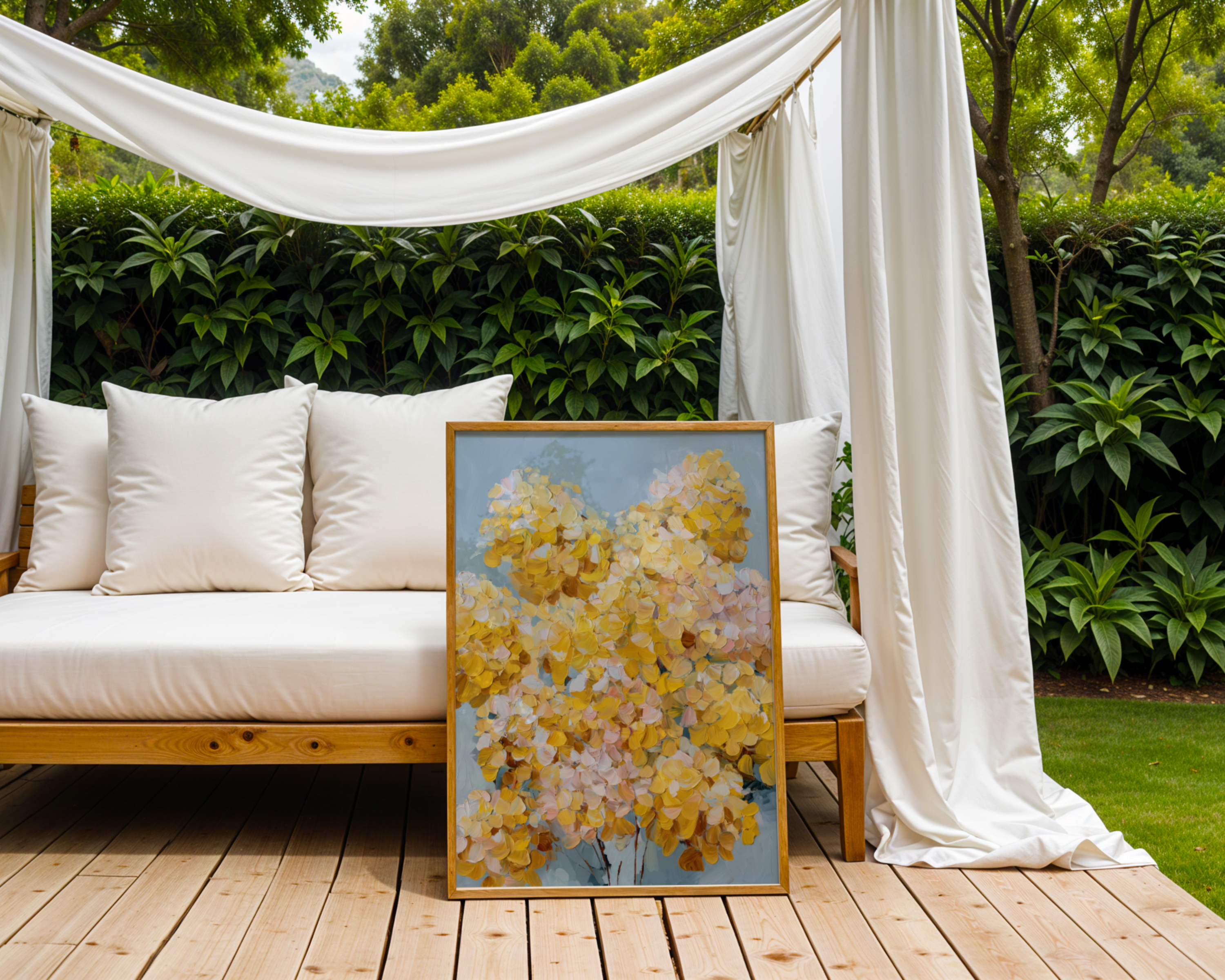 Golden Blossom Field Print
