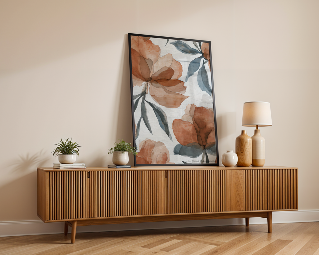 Rust Peonies poster